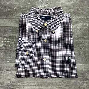 Polo Ralph Lauren Purple & White Gingham Plaid Shirt XL